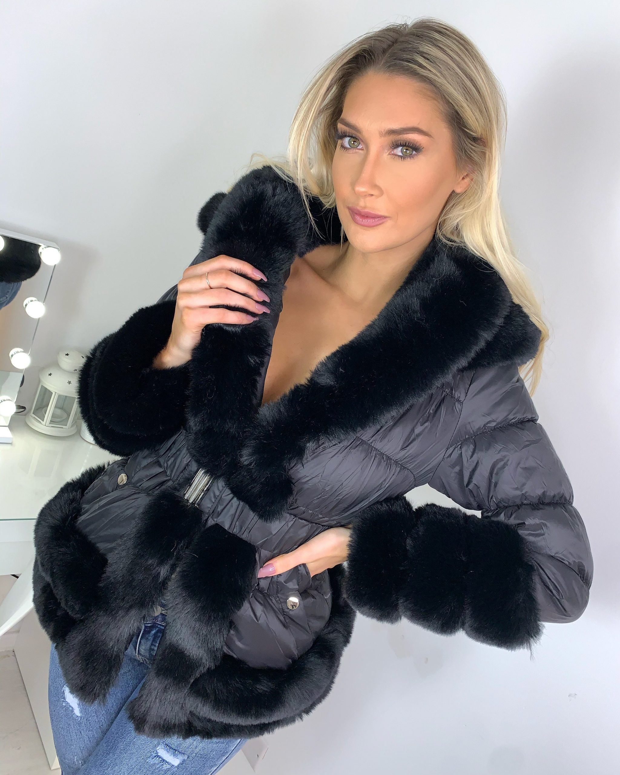 Designer Inspired Jacket With Faux Fur Trim – First Avenue Fashions